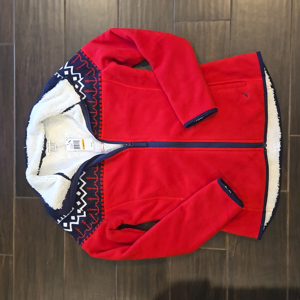 Natica Red White Blue Nauitical Anchors Jacket Sz Small NWT - Picture 1 of 8